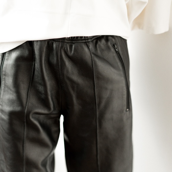 BALENCIAGA Leather Track Trouser Pant, Black, 38 FR / 6 US 100% Authentic - Picture 3 of 17